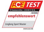 Linglong Sport Master receives test rating recommendable by ACE Auto Club Europe
